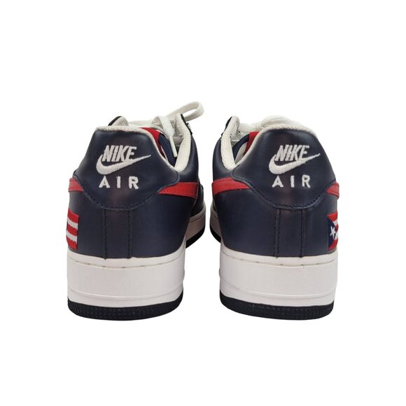 Nike Air Force 1 Puerto Rico 5 Low Basketball Shoe Navy/Red/White Size 10.5 - Picture 3 of 12
